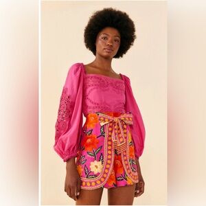 FLOWER TAPESTRY SHORTS PINK